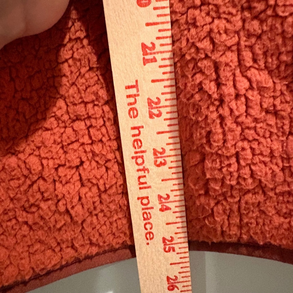 Universal Thread Fleece Jacket Women Small Orange Sherpa Snap Mock Neck Pocket - Picture 7 of 10